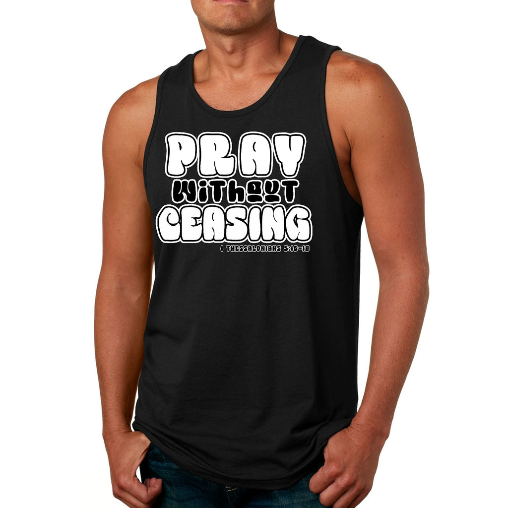 Mens Fitness Tank Top Graphic T-shirt Pray Without Ceasing