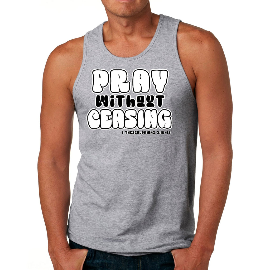Mens Fitness Tank Top Graphic T-shirt Pray Without Ceasing