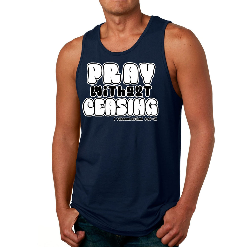 Mens Fitness Tank Top Graphic T-shirt Pray Without Ceasing