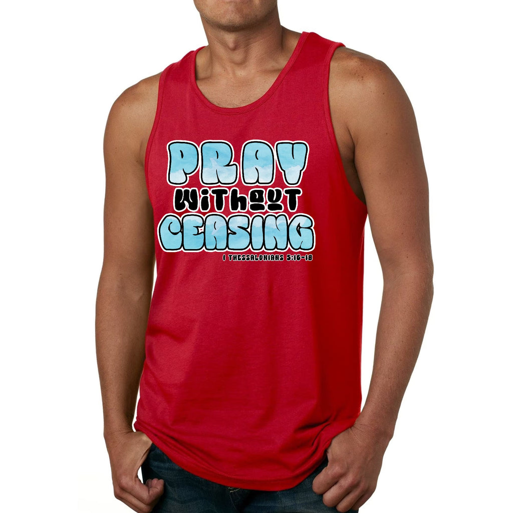 Mens Fitness Tank Top Graphic T-shirt Pray Without Ceasing
