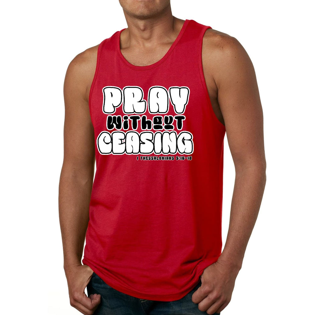 Mens Fitness Tank Top Graphic T-shirt Pray Without Ceasing