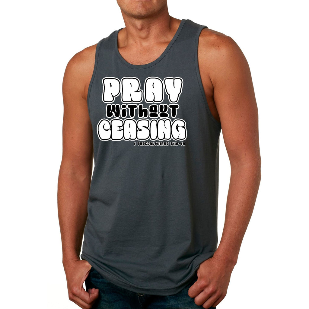 Mens Fitness Tank Top Graphic T-shirt Pray Without Ceasing