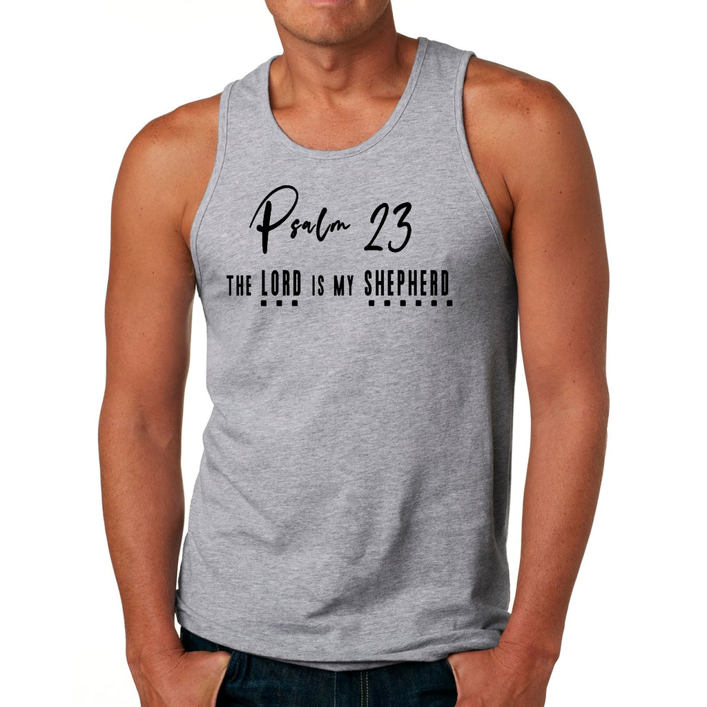 Mens Fitness Tank Top Graphic T-shirt Psalm 23 the Lord