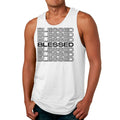Mens Fitness Tank Top Graphic T-shirt Stacked Blessed Print