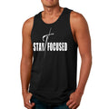 Mens Fitness Tank Top Graphic T-shirt Stay Focused White Print
