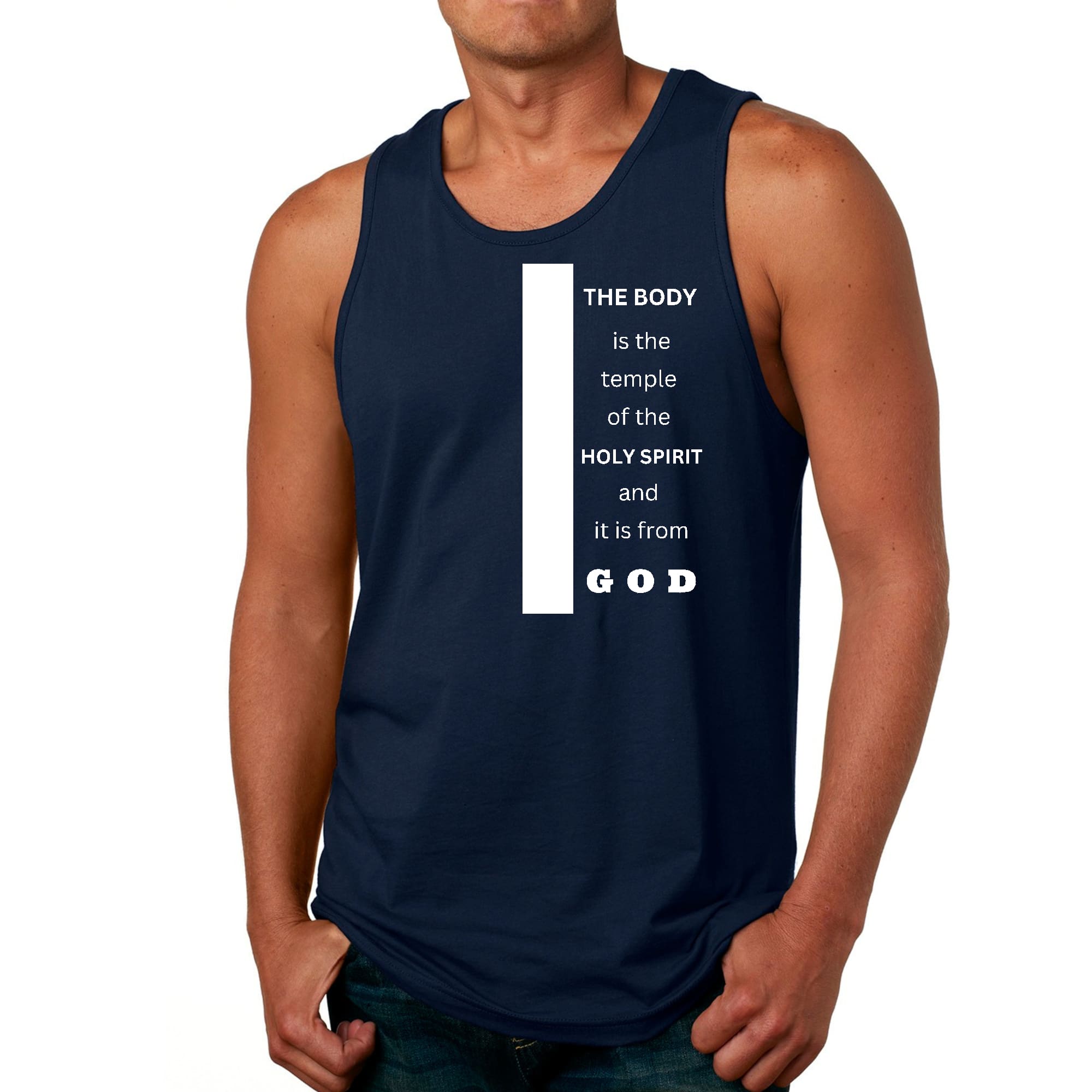 Mens Fitness Tank Top Graphic T-shirt the Body is the Temple