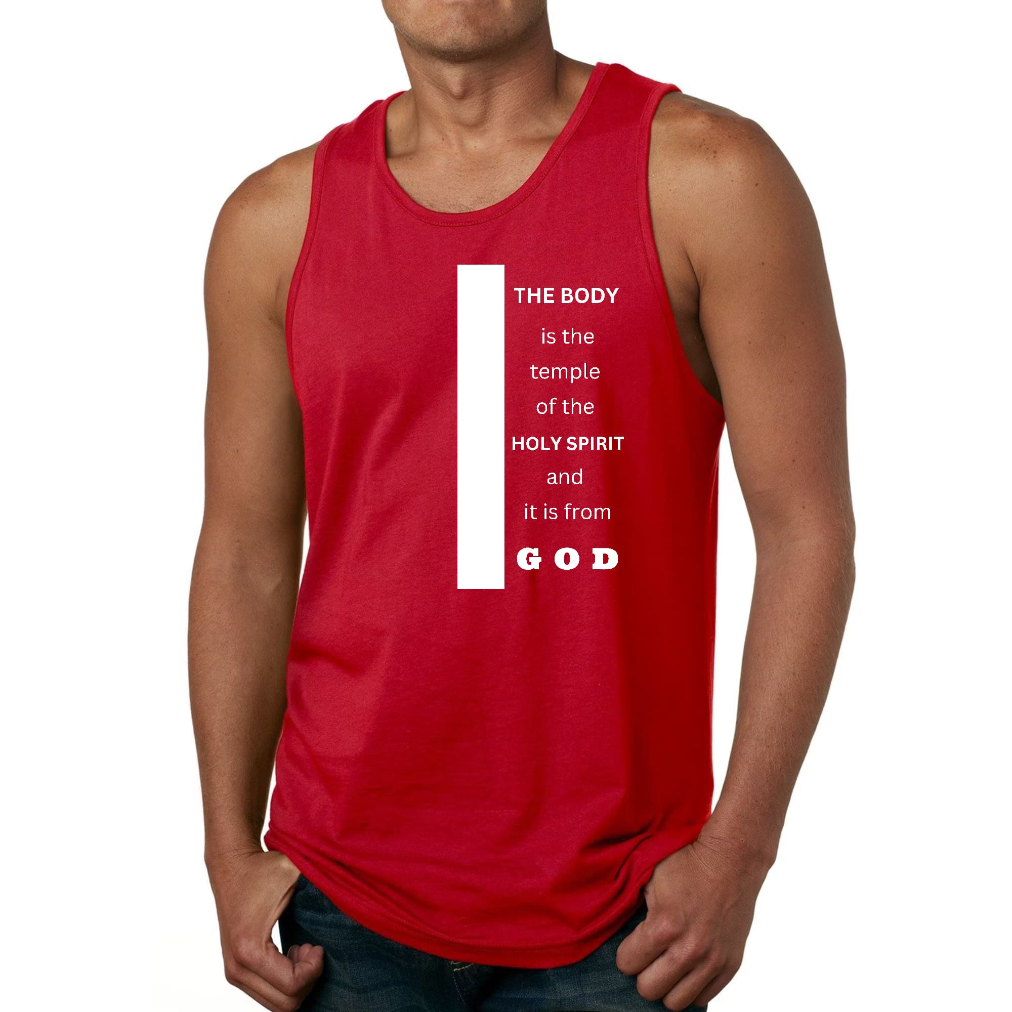 Mens Fitness Tank Top Graphic T-shirt the Body is the Temple