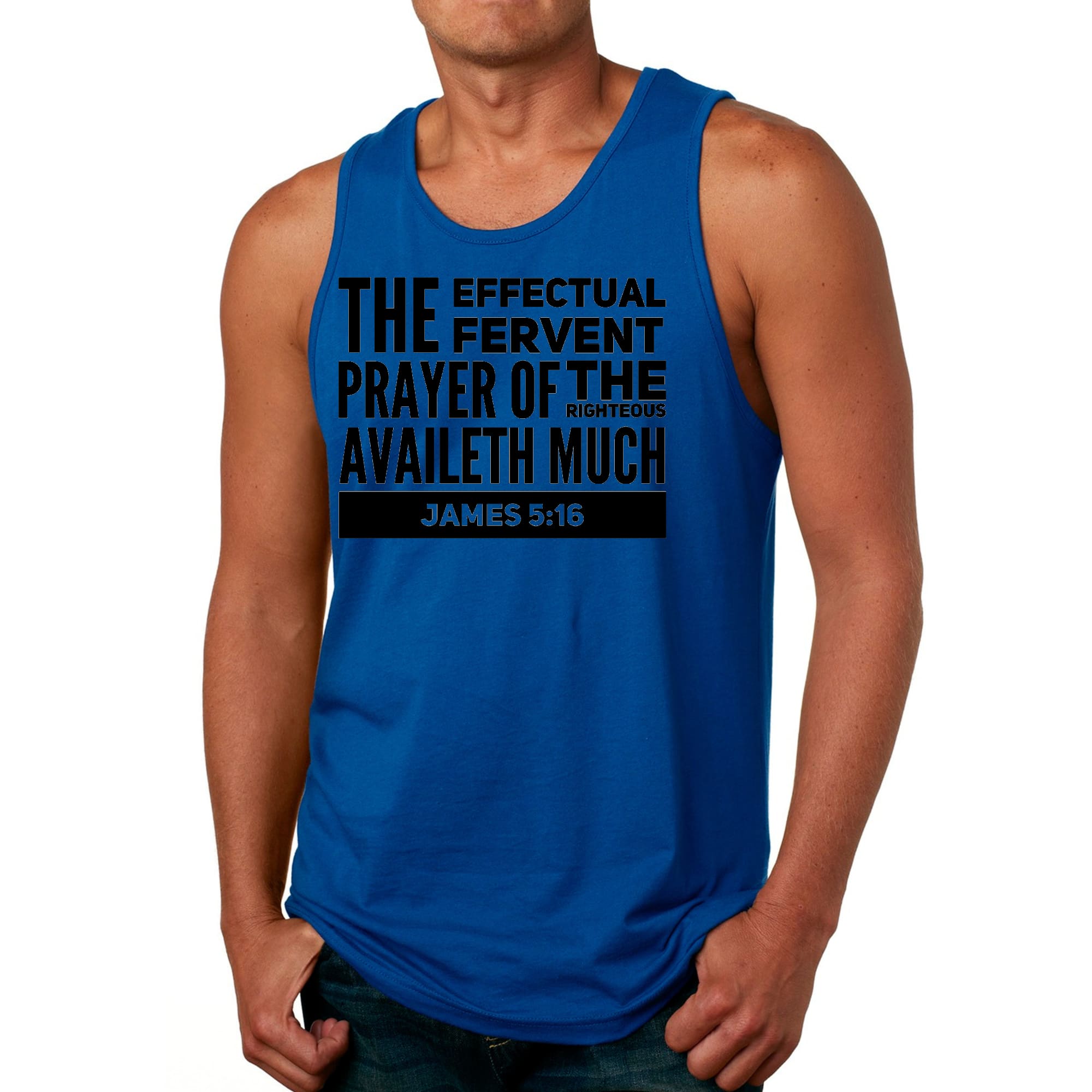 Mens Fitness Tank Top Graphic T-shirt the Effectual Fervent Prayer