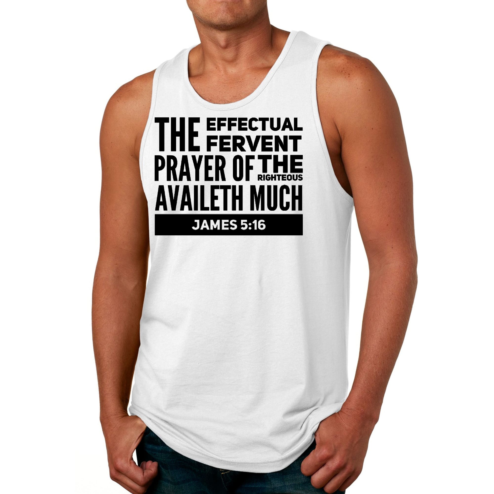 Mens Fitness Tank Top Graphic T-shirt the Effectual Fervent Prayer
