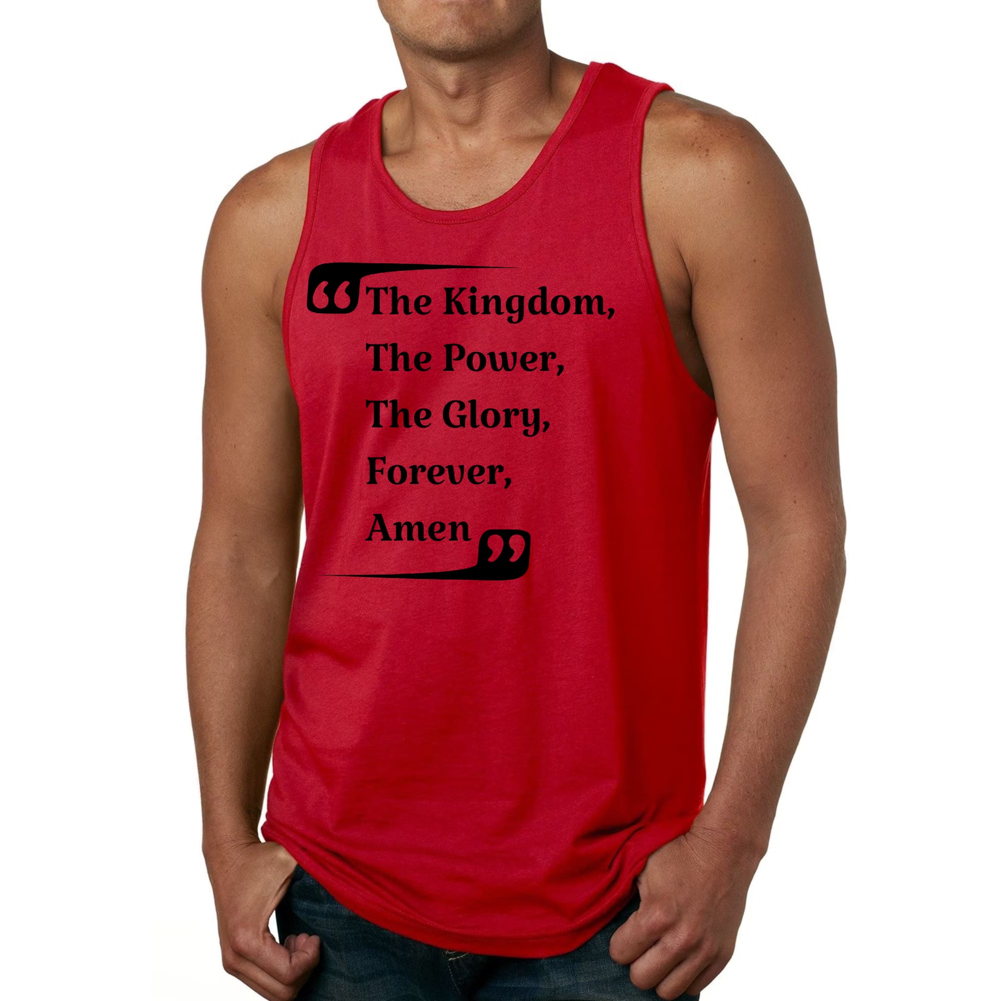 Mens Fitness Tank Top Graphic T-shirt the Kingdom the Power the Glory