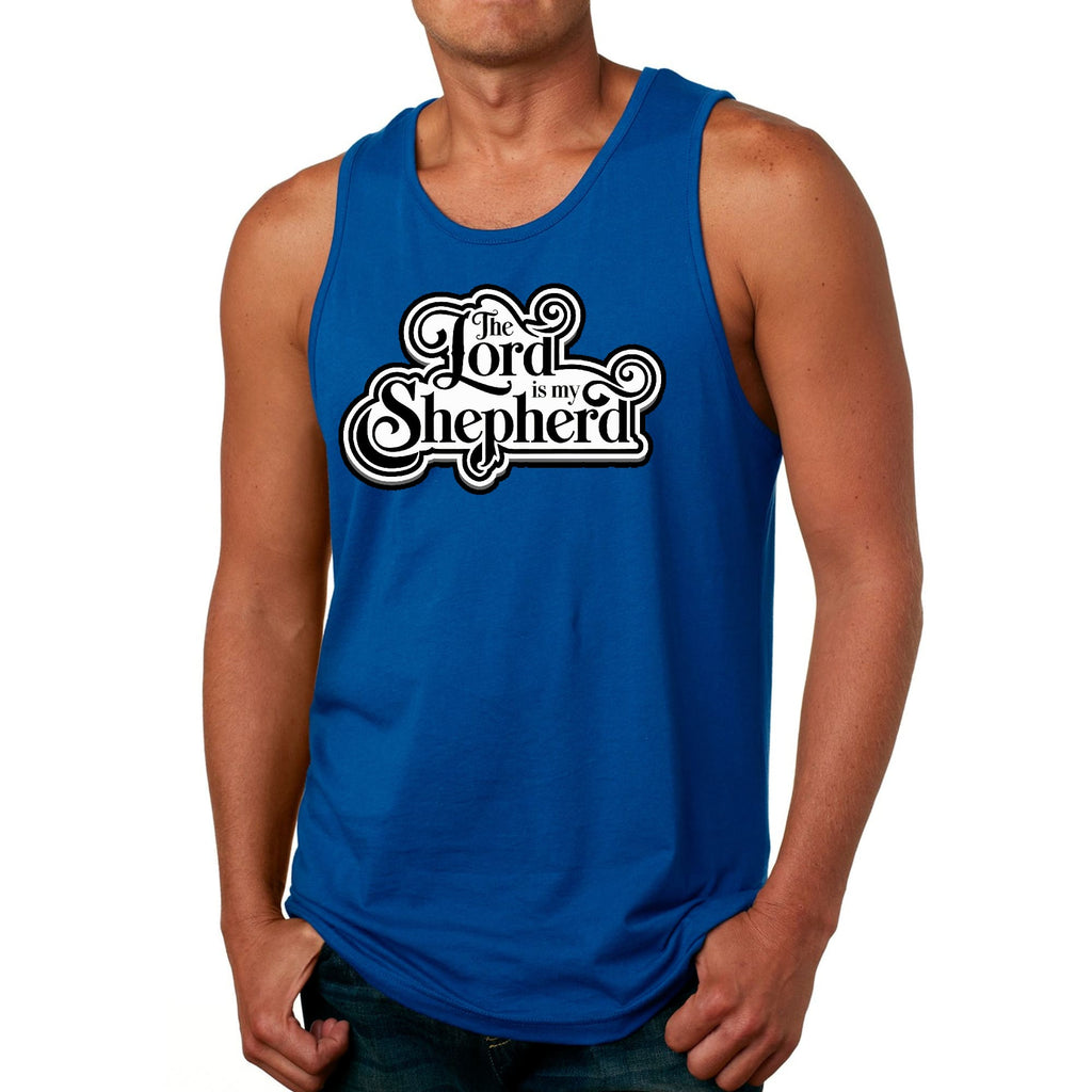 Mens Fitness Tank Top Graphic T-shirt the Lord is my Shepherd