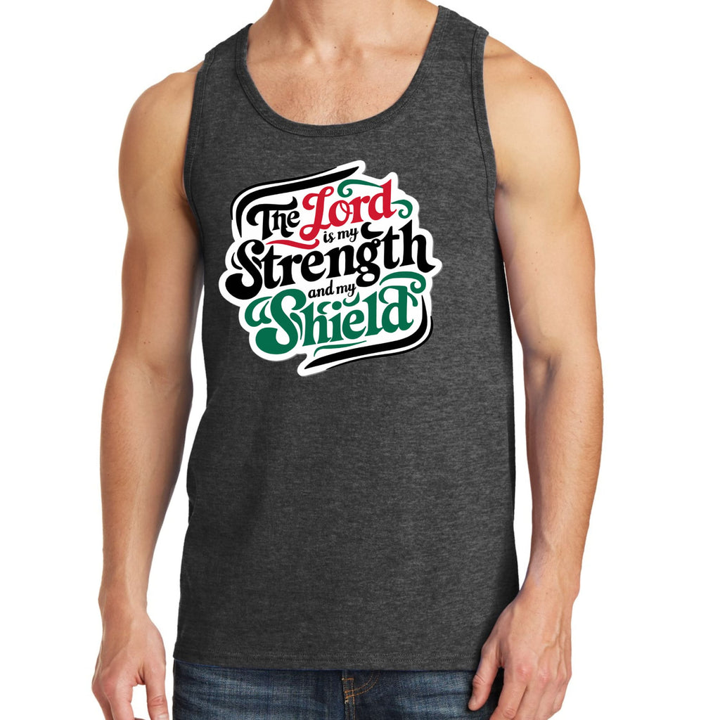 Mens Fitness Tank Top Graphic T-shirt the Lord is my Strength