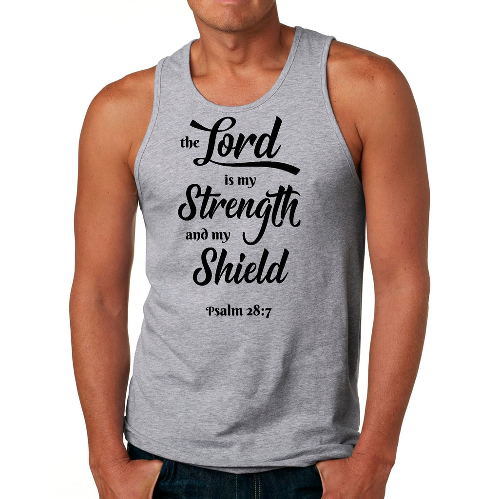 Mens Fitness Tank Top Graphic T-shirt the Lord is my Strength