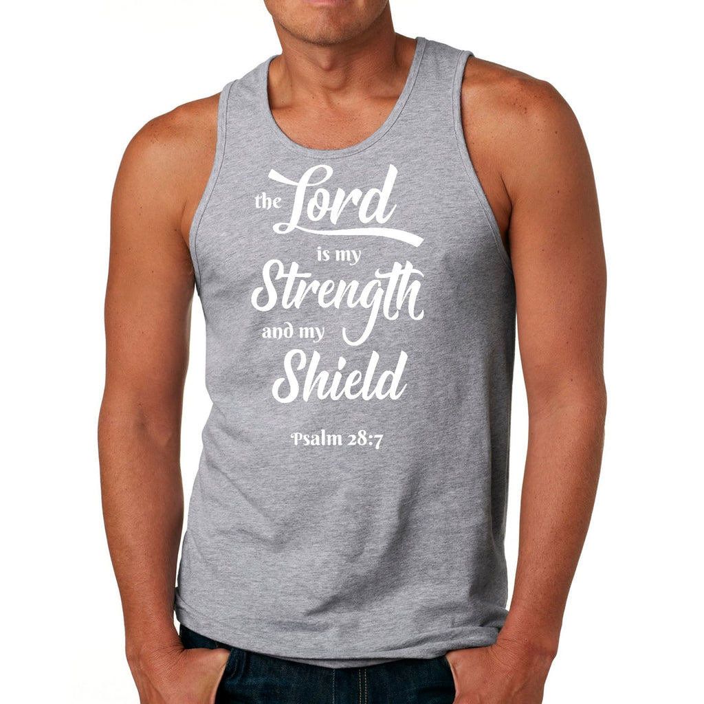 Mens Fitness Tank Top Graphic T-shirt the Lord is my Strength