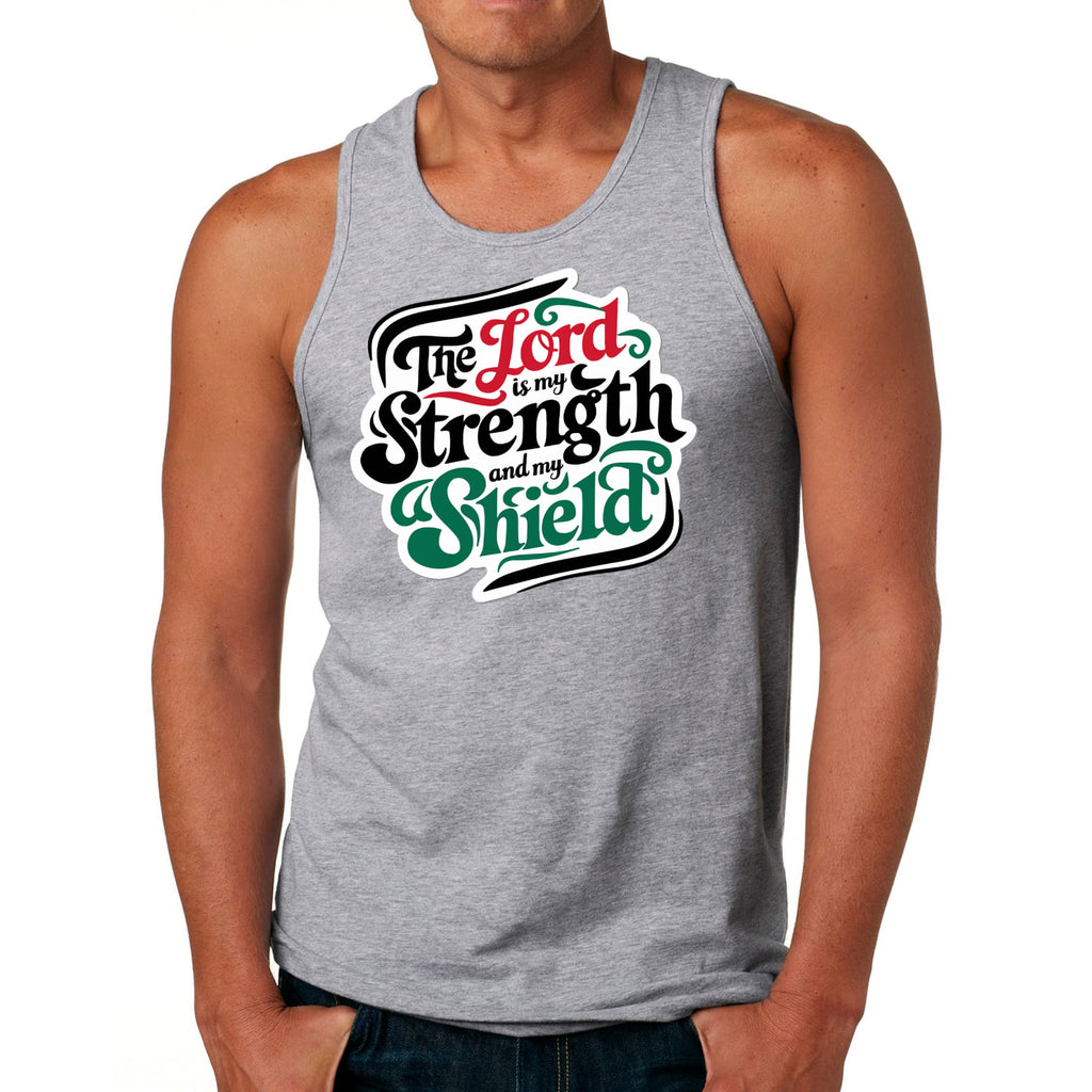 Mens Fitness Tank Top Graphic T-shirt the Lord is my Strength
