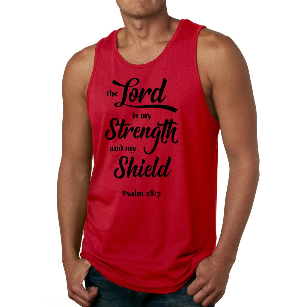 Mens Fitness Tank Top Graphic T-shirt the Lord is my Strength