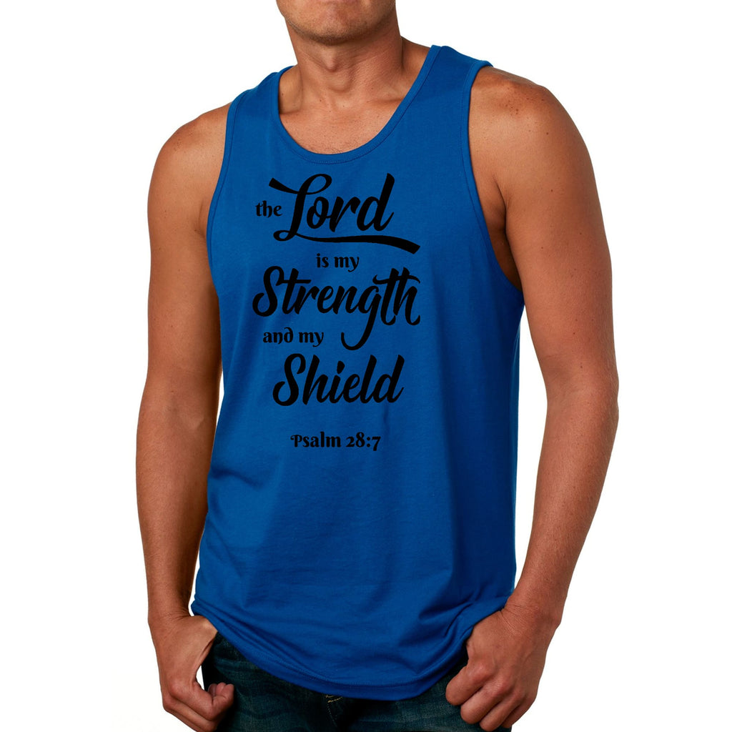 Mens Fitness Tank Top Graphic T-shirt the Lord is my Strength
