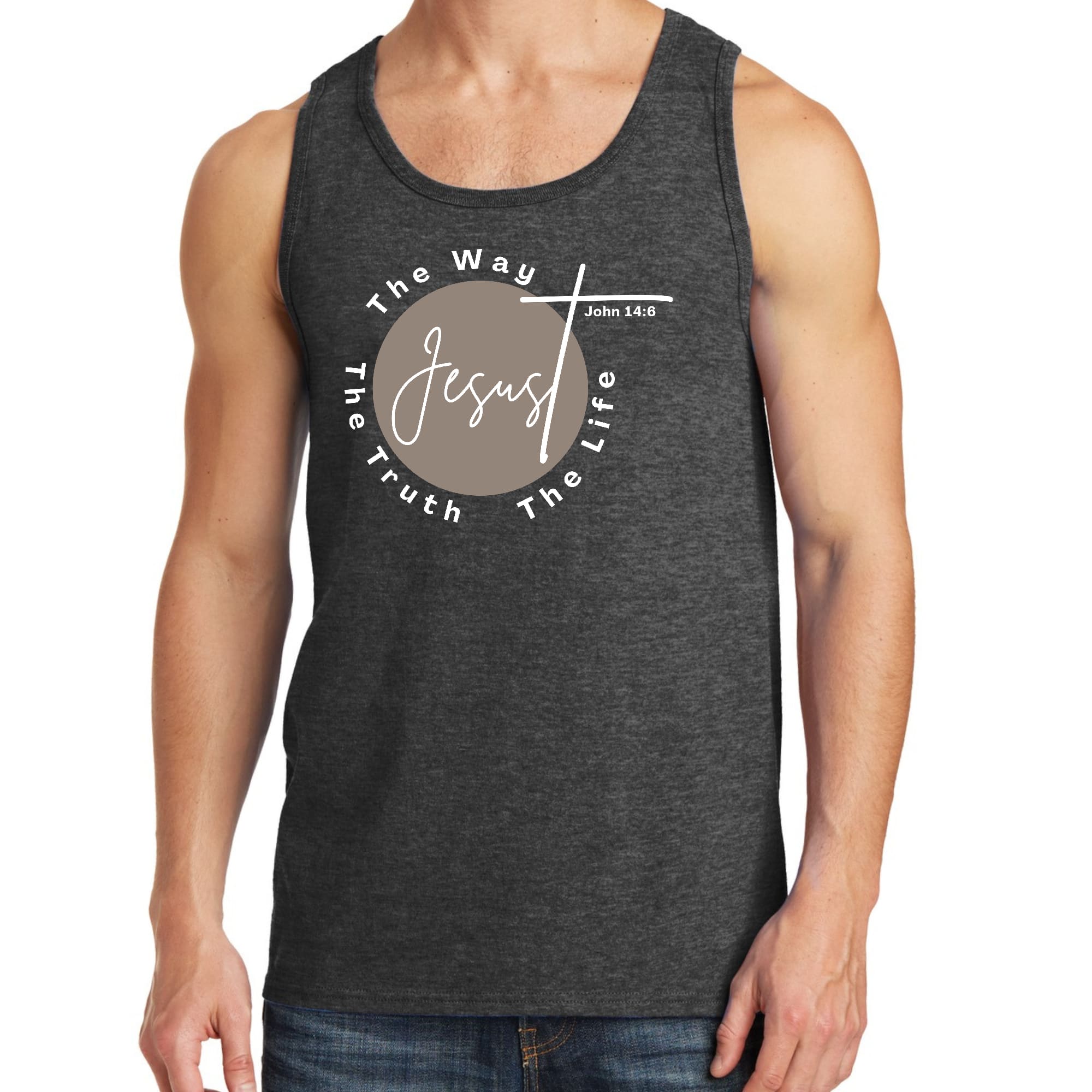 Mens Fitness Tank Top Graphic T-shirt the Truth the Way the Life