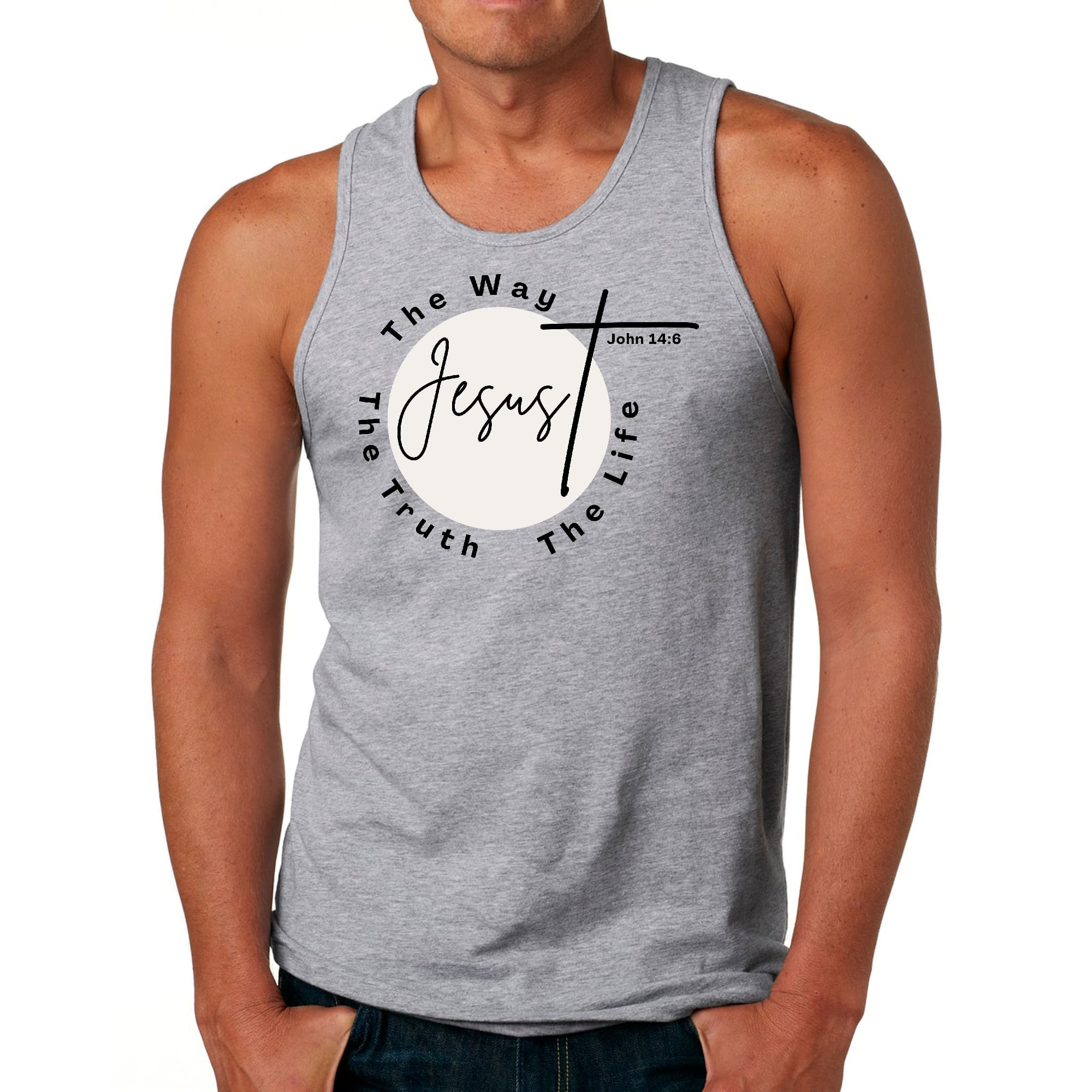 Mens Fitness Tank Top Graphic T-shirt the Truth the Way the Life