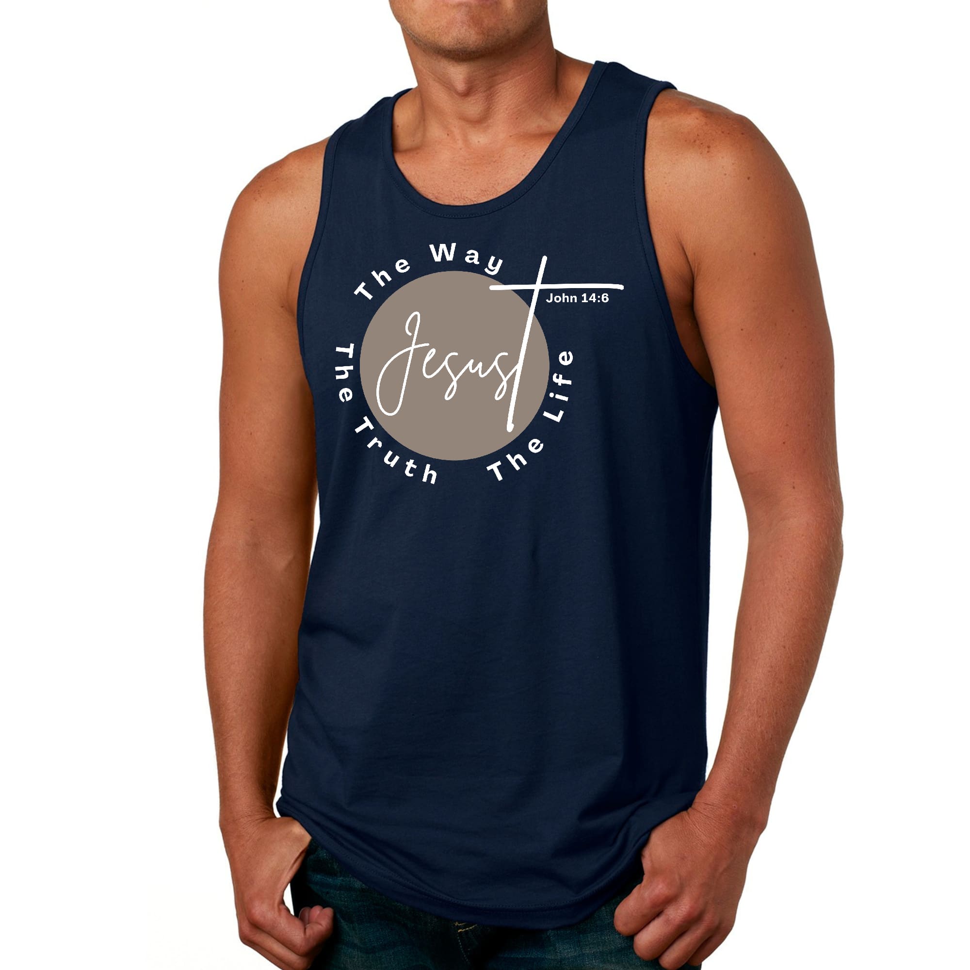 Mens Fitness Tank Top Graphic T-shirt the Truth the Way the Life