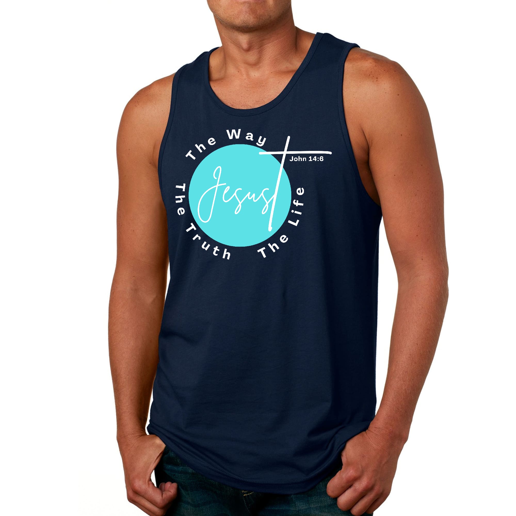Mens Fitness Tank Top Graphic T-shirt the Truth the Way the Life