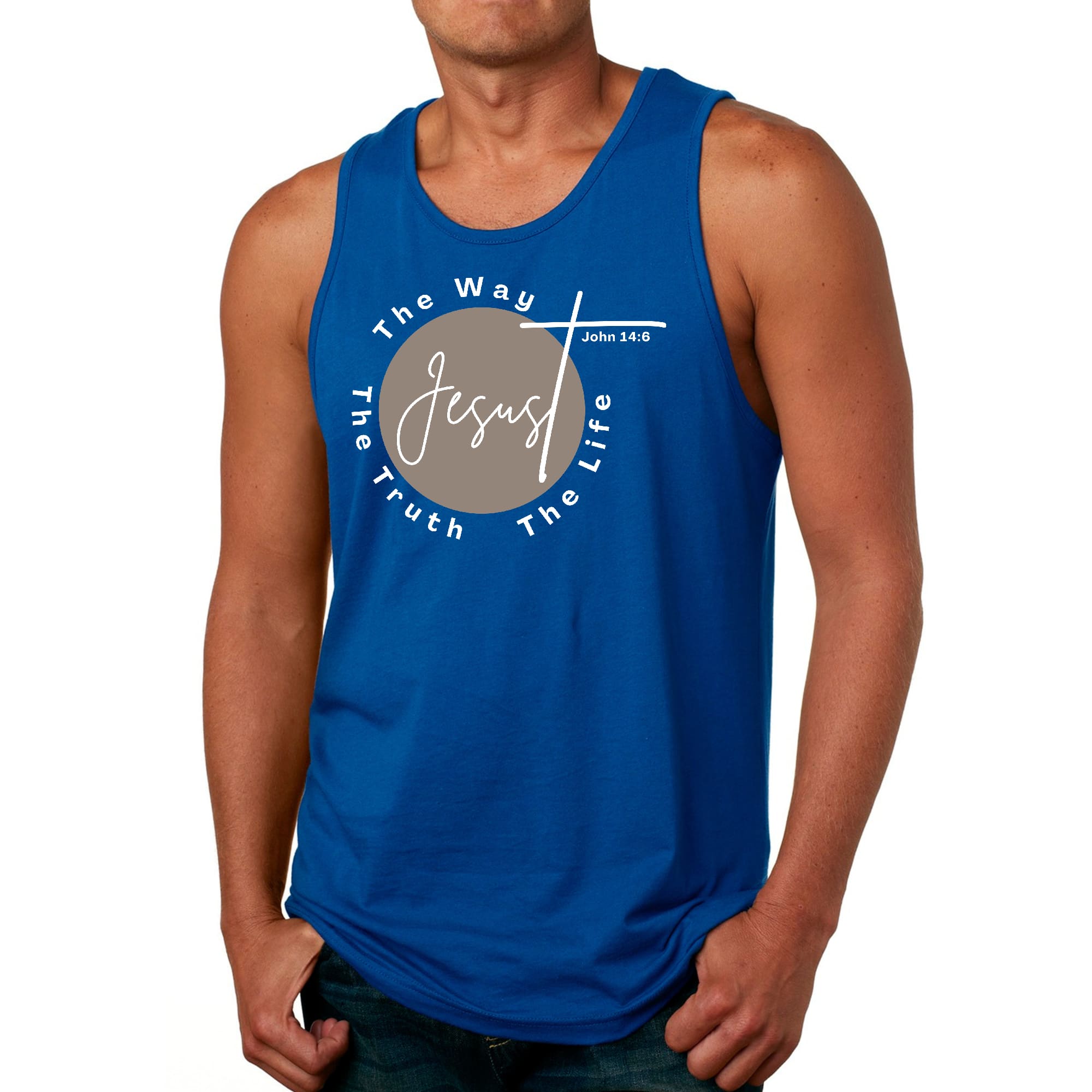 Mens Fitness Tank Top Graphic T-shirt the Truth the Way the Life