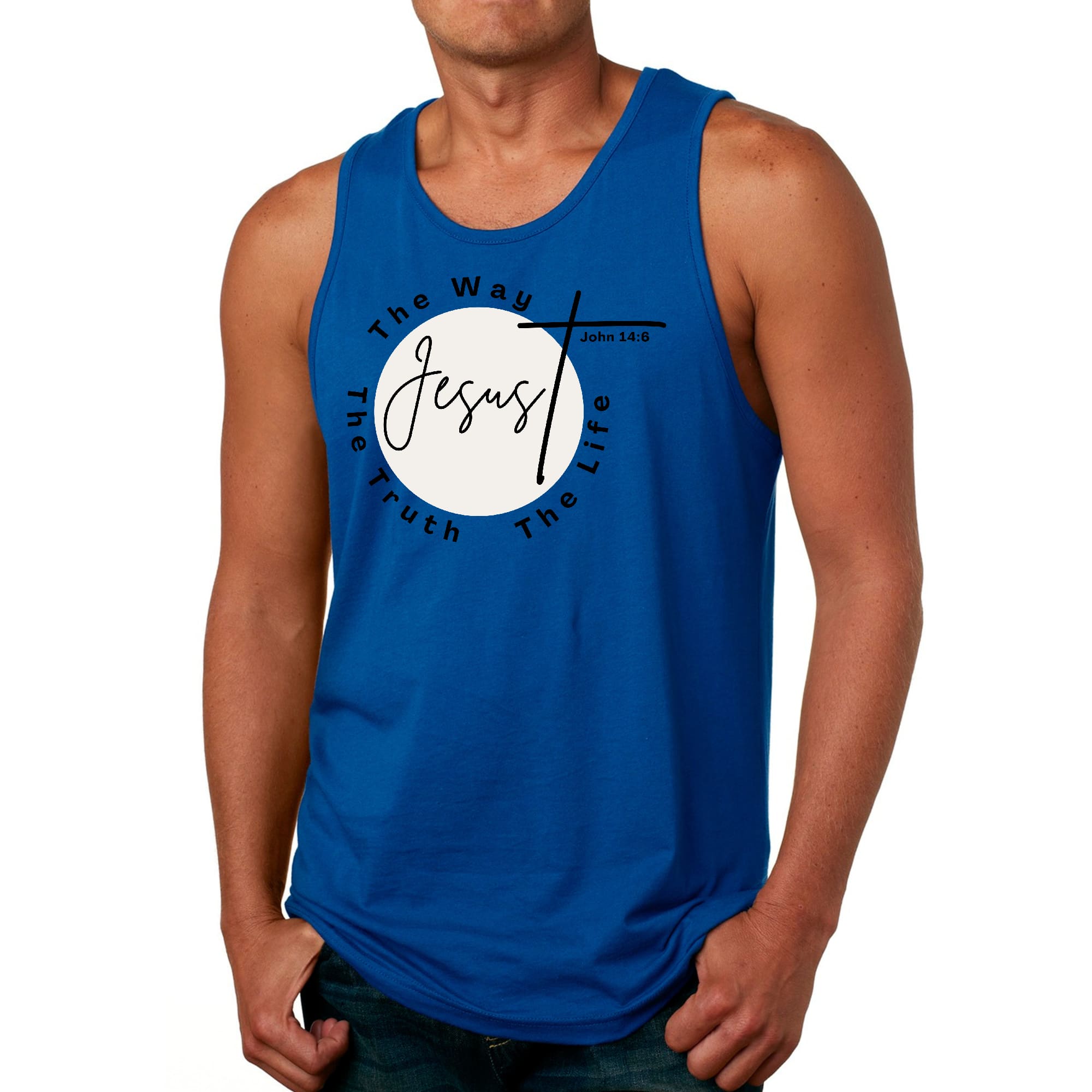 Mens Fitness Tank Top Graphic T-shirt the Truth the Way the Life