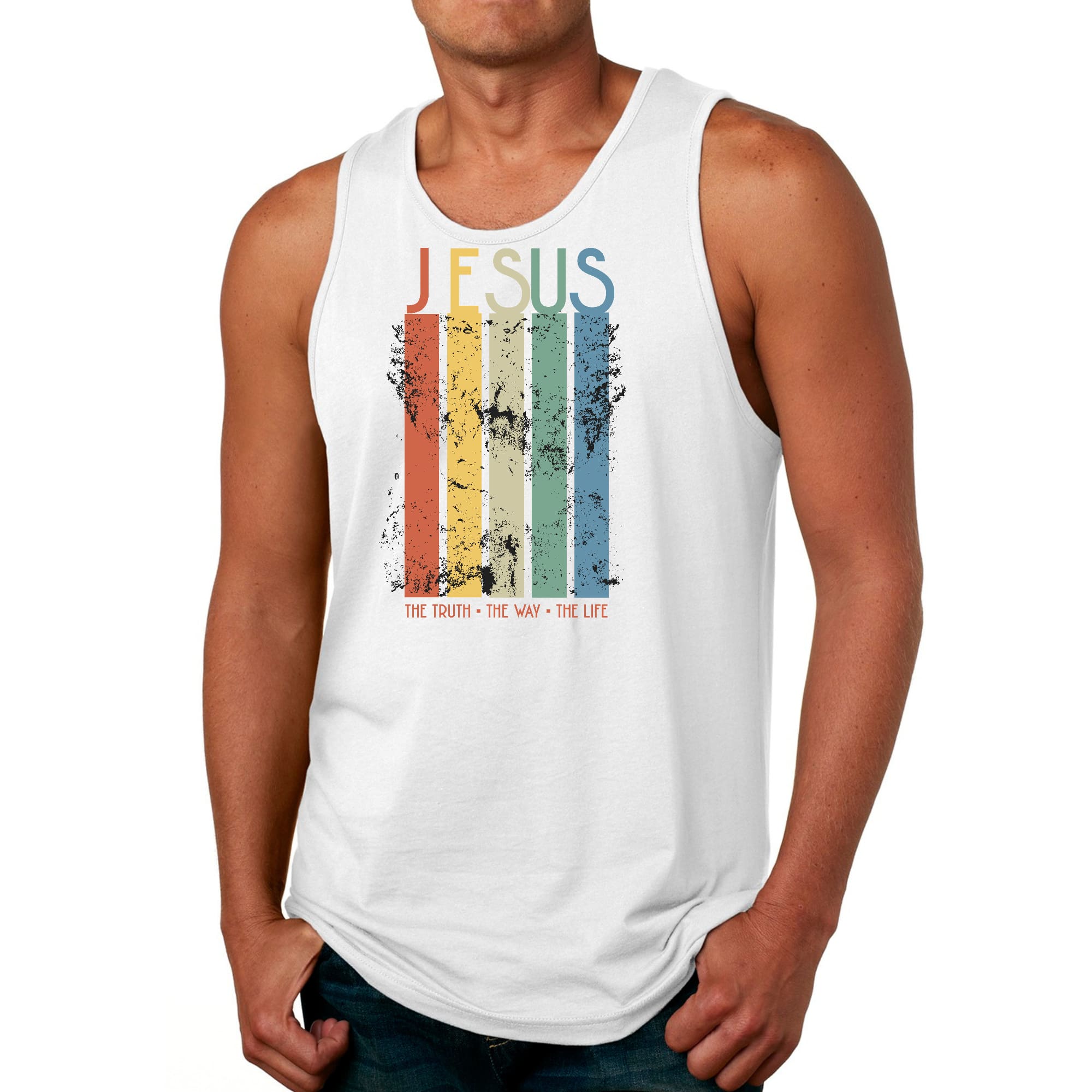 Mens Fitness Tank Top Graphic T-shirt the Truth the Way the Life