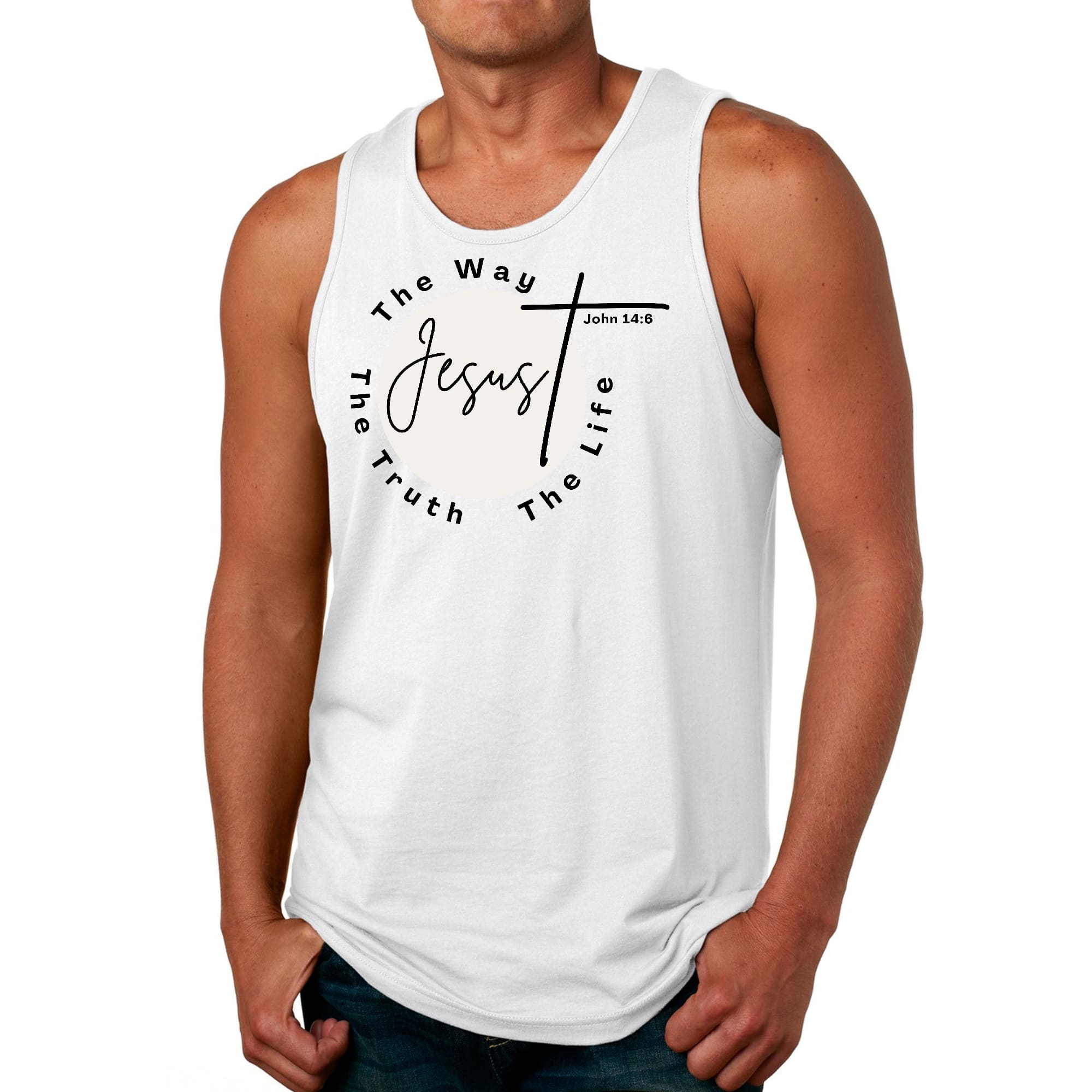 Mens Fitness Tank Top Graphic T-shirt the Truth the Way the Life