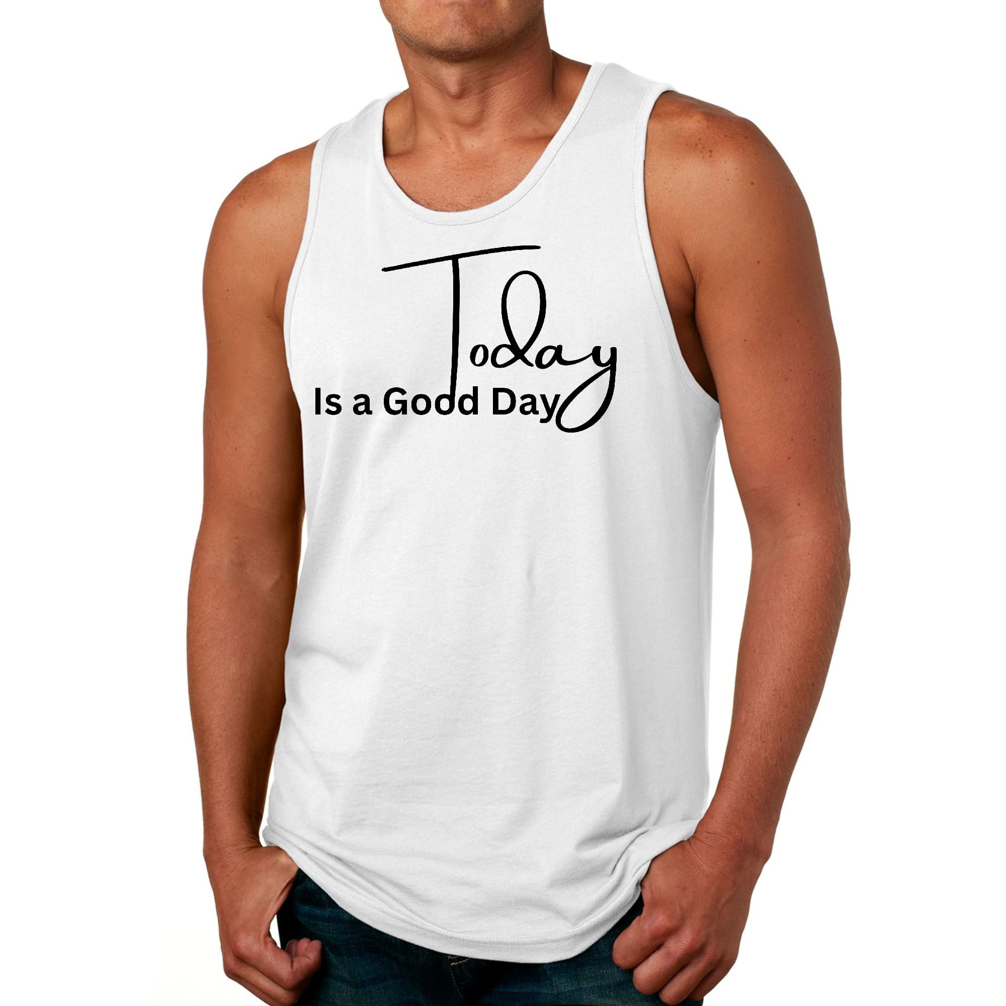 Mens Fitness Tank Top Graphic T-shirt Today is a Good Day
