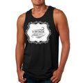 Mens Fitness Tank Top Graphic T-shirt Vintage Premium Quality White