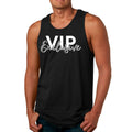 Mens Fitness Tank Top Graphic T-shirt Vip Exclusive Grey and White -