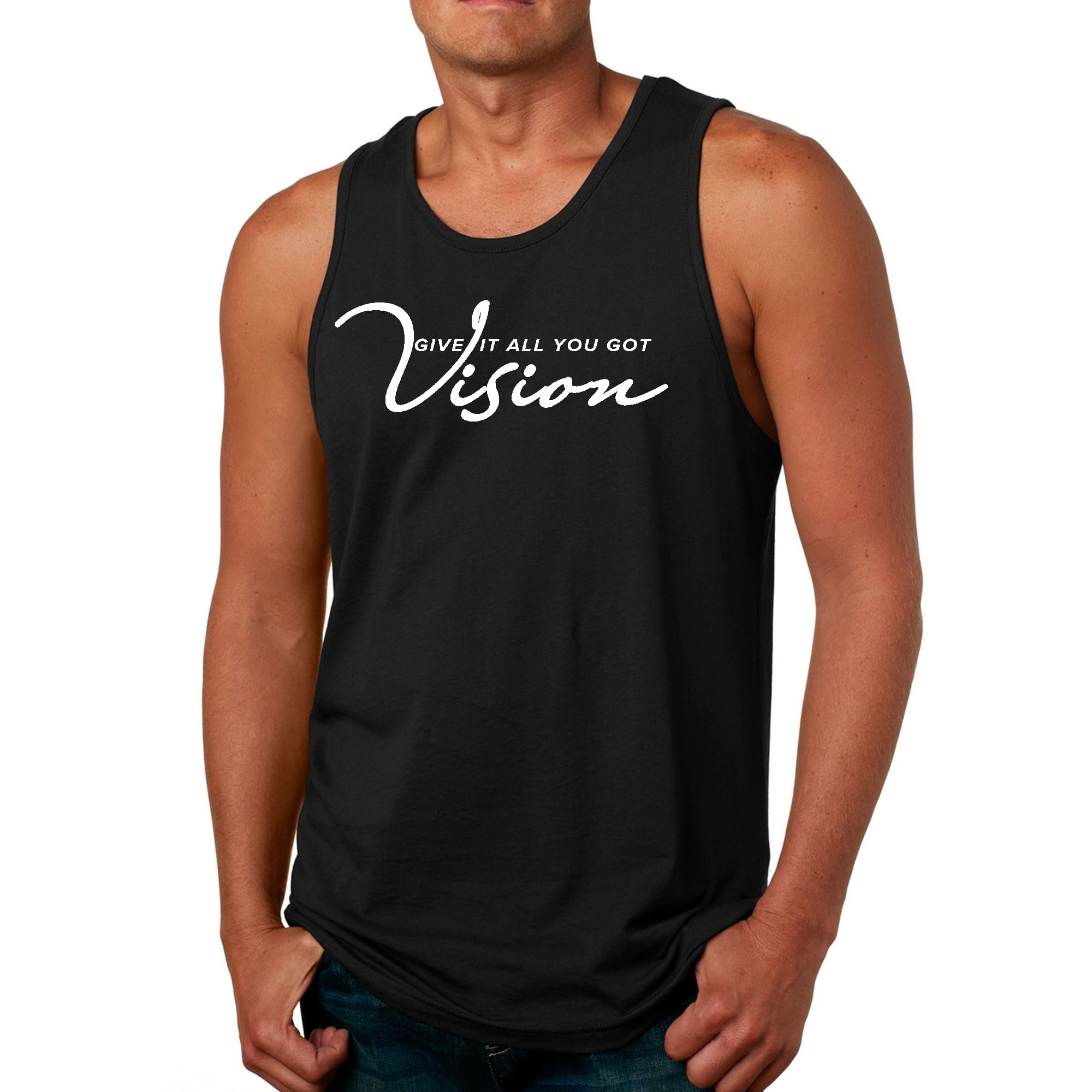 Mens Fitness Tank Top Graphic T-shirt Vision - Give it All you Got