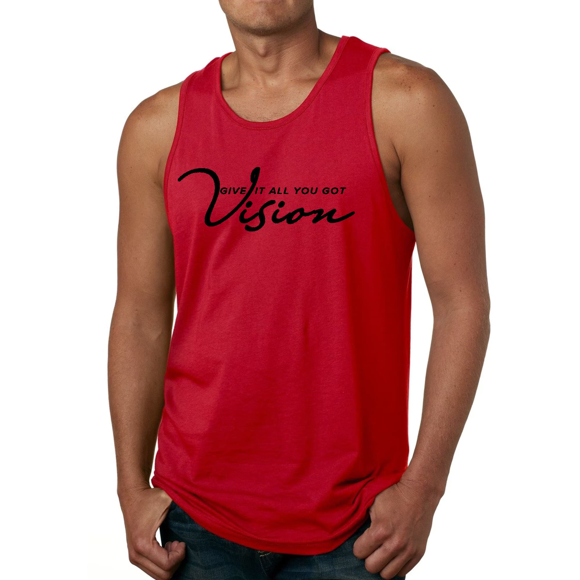 Mens Fitness Tank Top Graphic T-shirt Vision - Give it All you Got