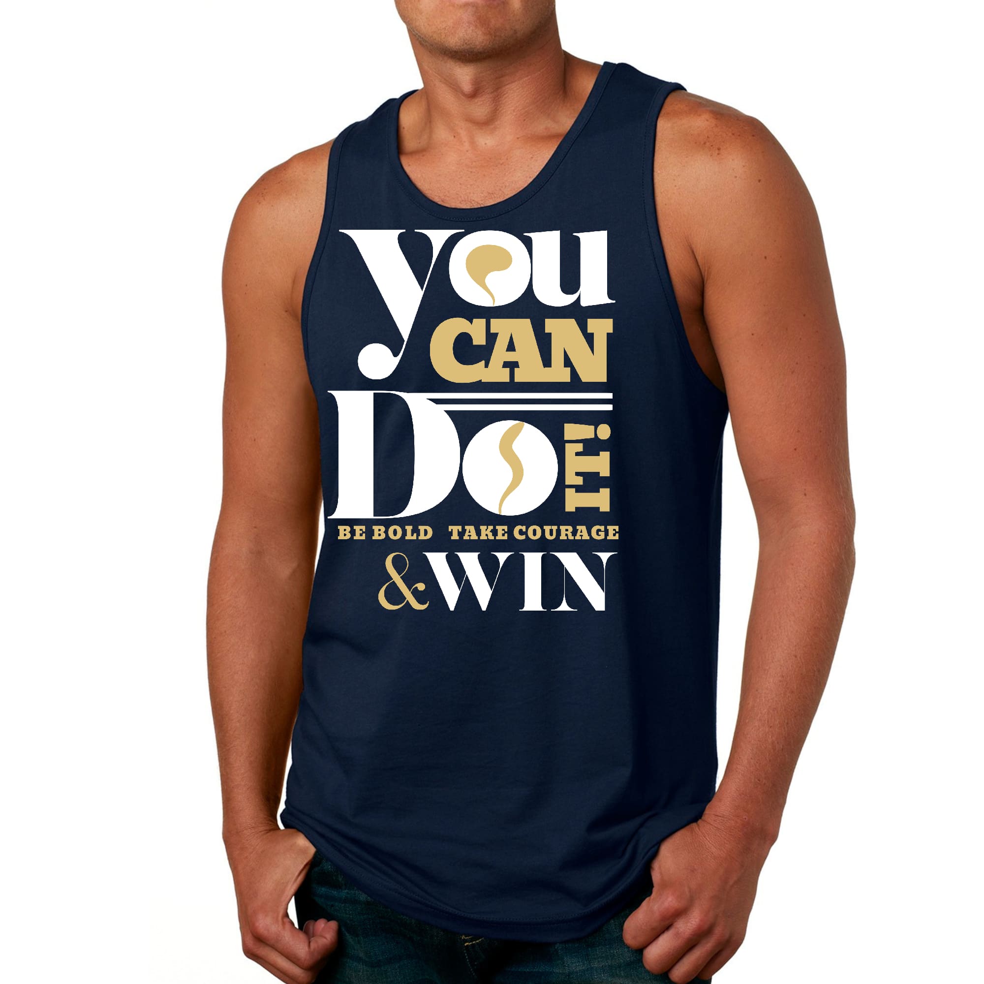 Mens Fitness Tank Top Graphic T-shirt you can do it - be Bold Take