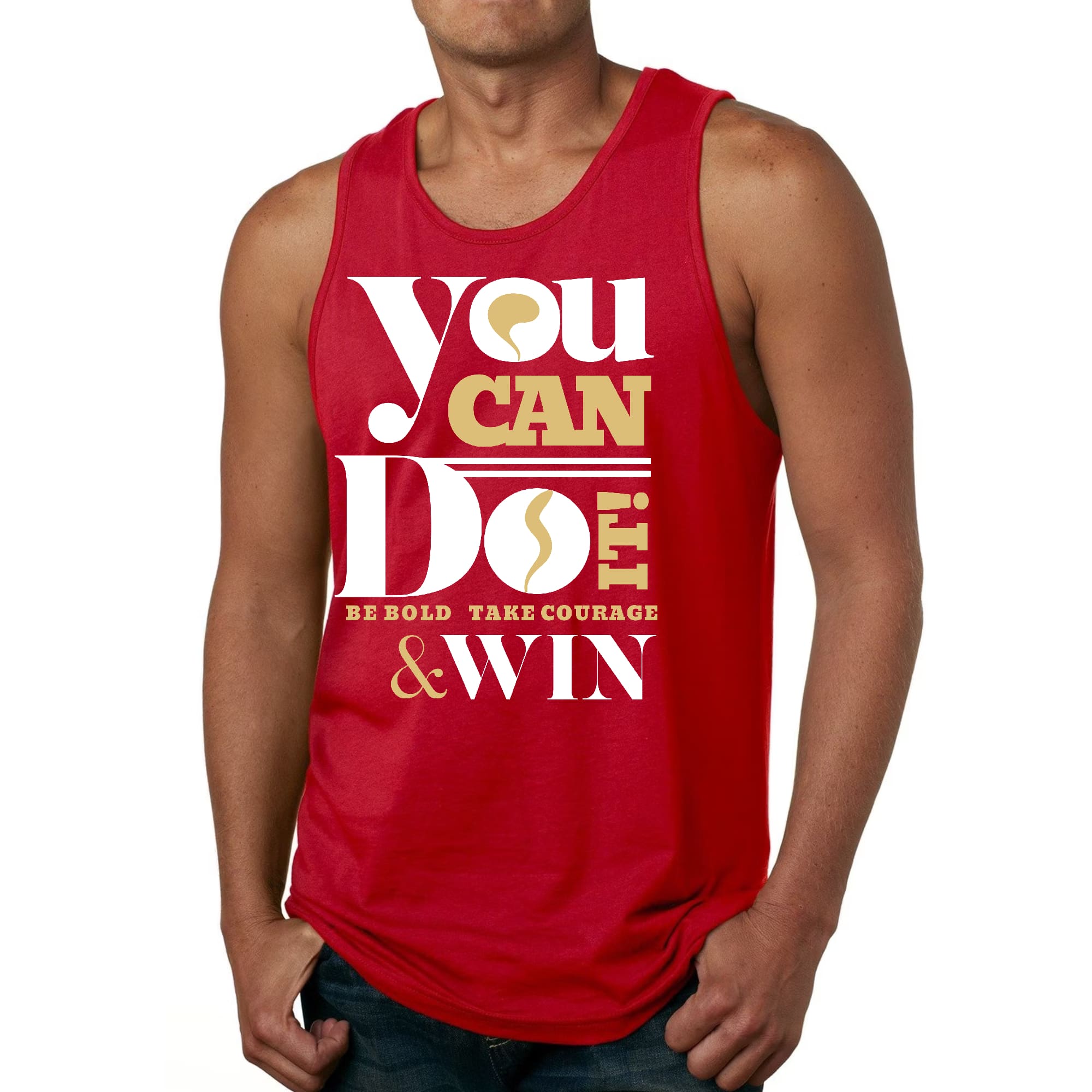 Mens Fitness Tank Top Graphic T-shirt you can do it - be Bold Take