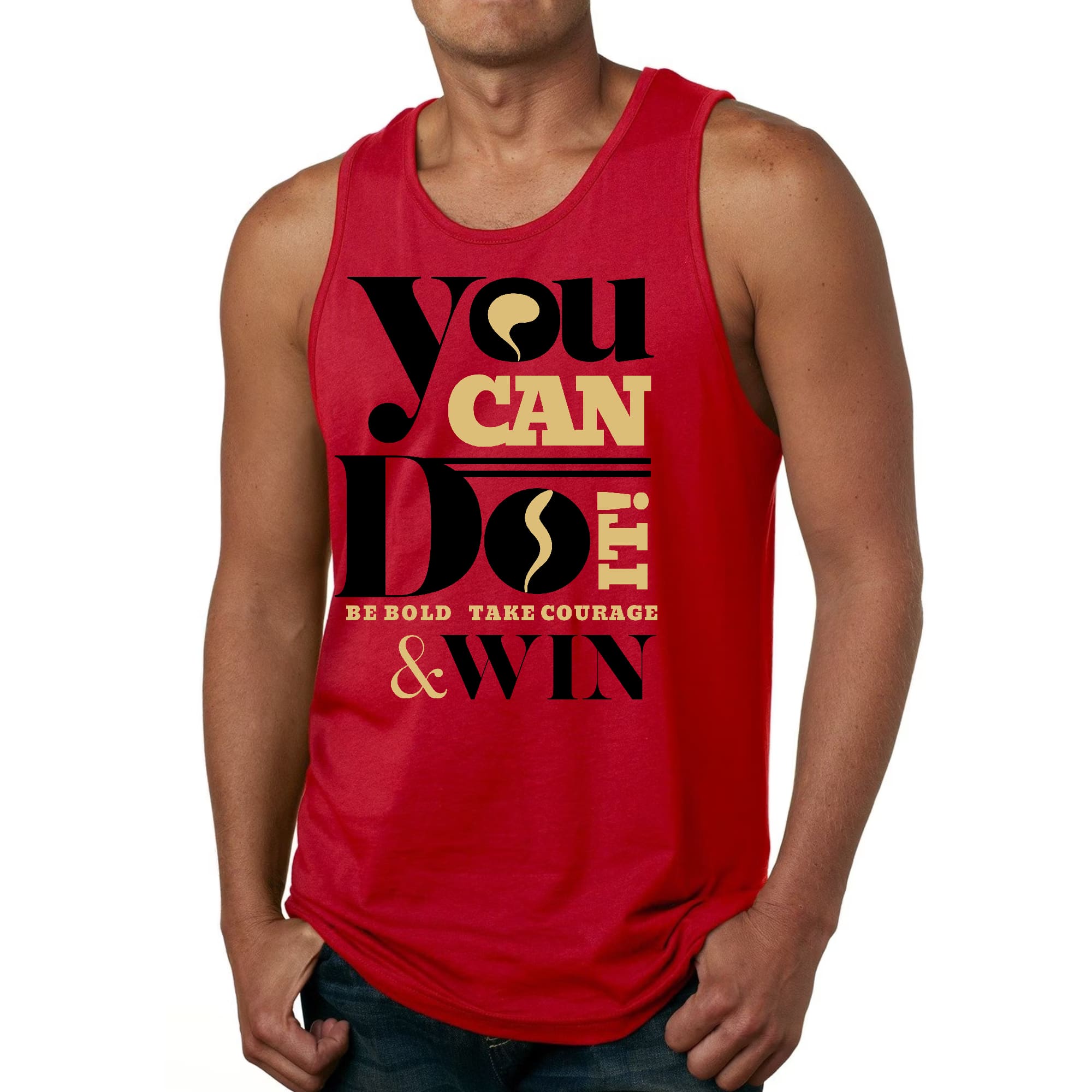 Mens Fitness Tank Top Graphic T-shirt you can do it be Bold Take