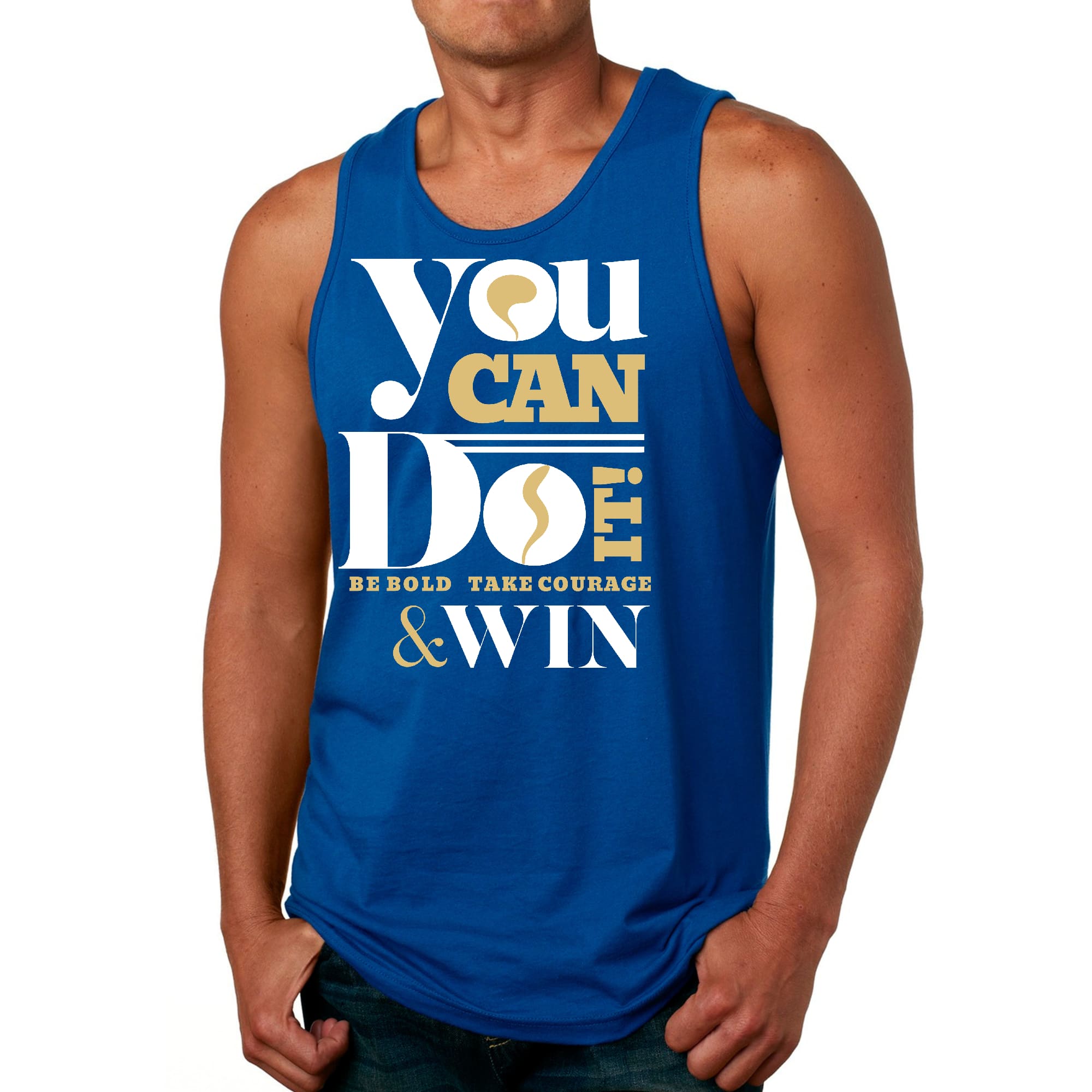 Mens Fitness Tank Top Graphic T-shirt you can do it - be Bold Take