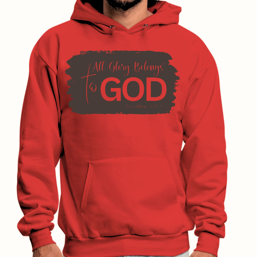 Mens Graphic Hoodie All Glory Belongs to God - Brown