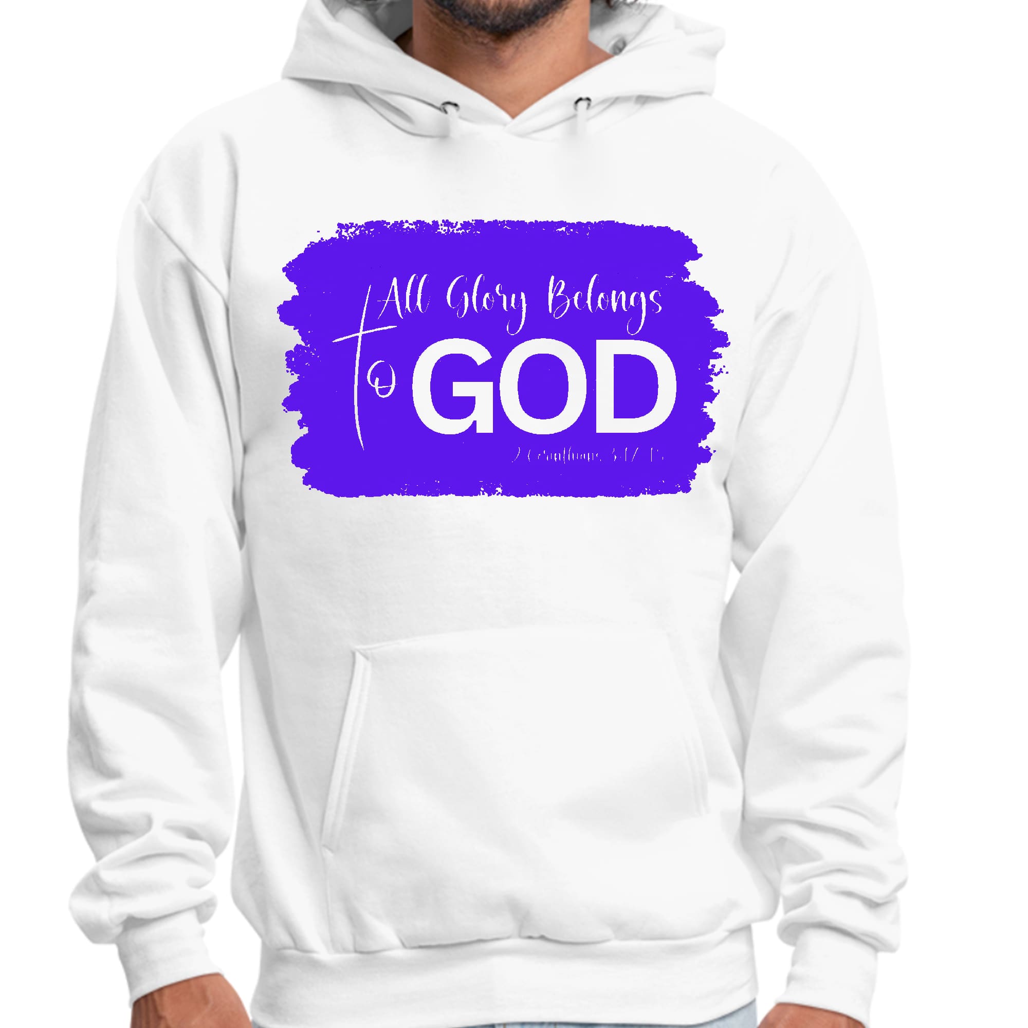 Mens Graphic Hoodie All Glory Belongs to God Christian Illustration