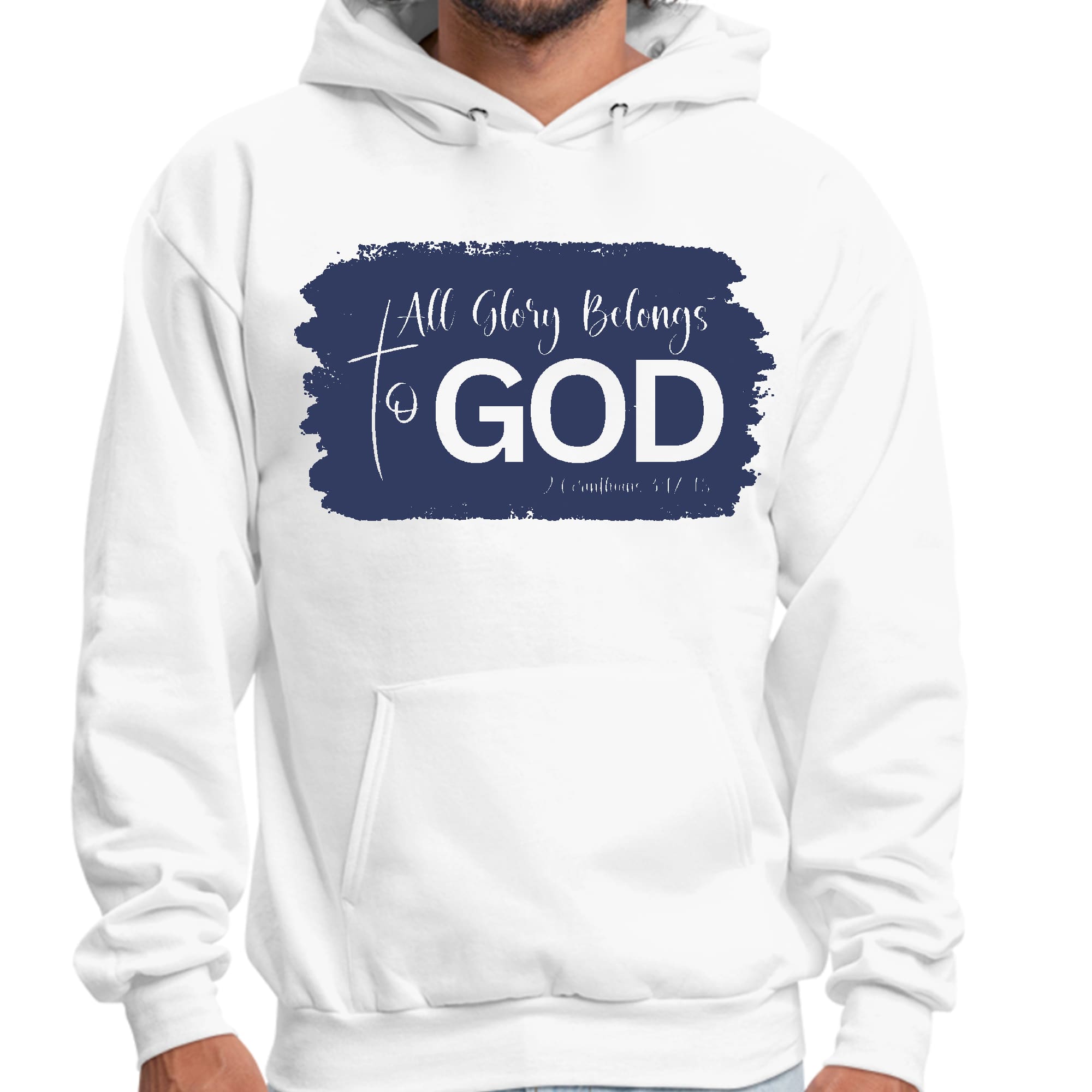Mens Graphic Hoodie All Glory Belongs to God Christian Illustration