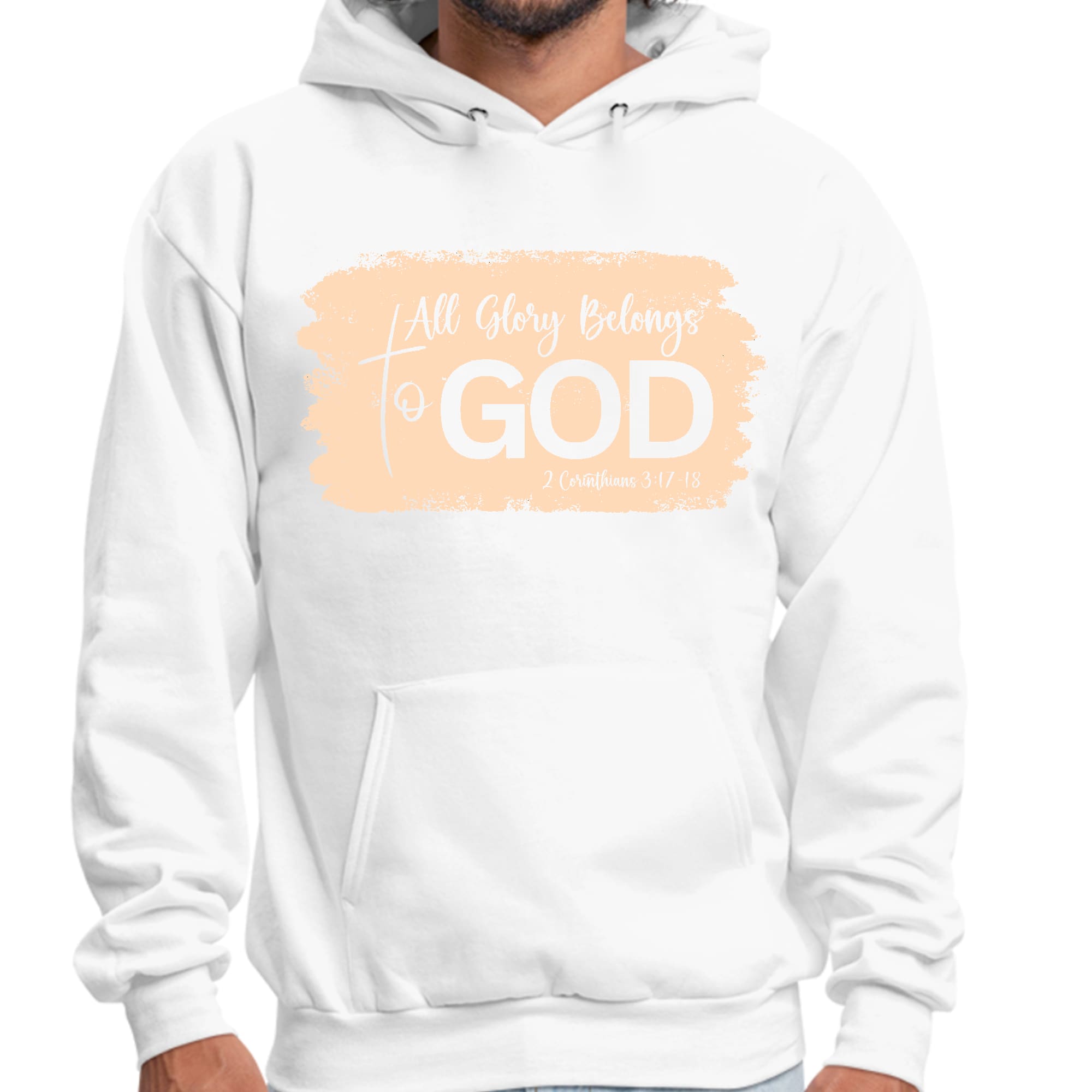 Mens Graphic Hoodie All Glory Belongs to God Christian Illustration