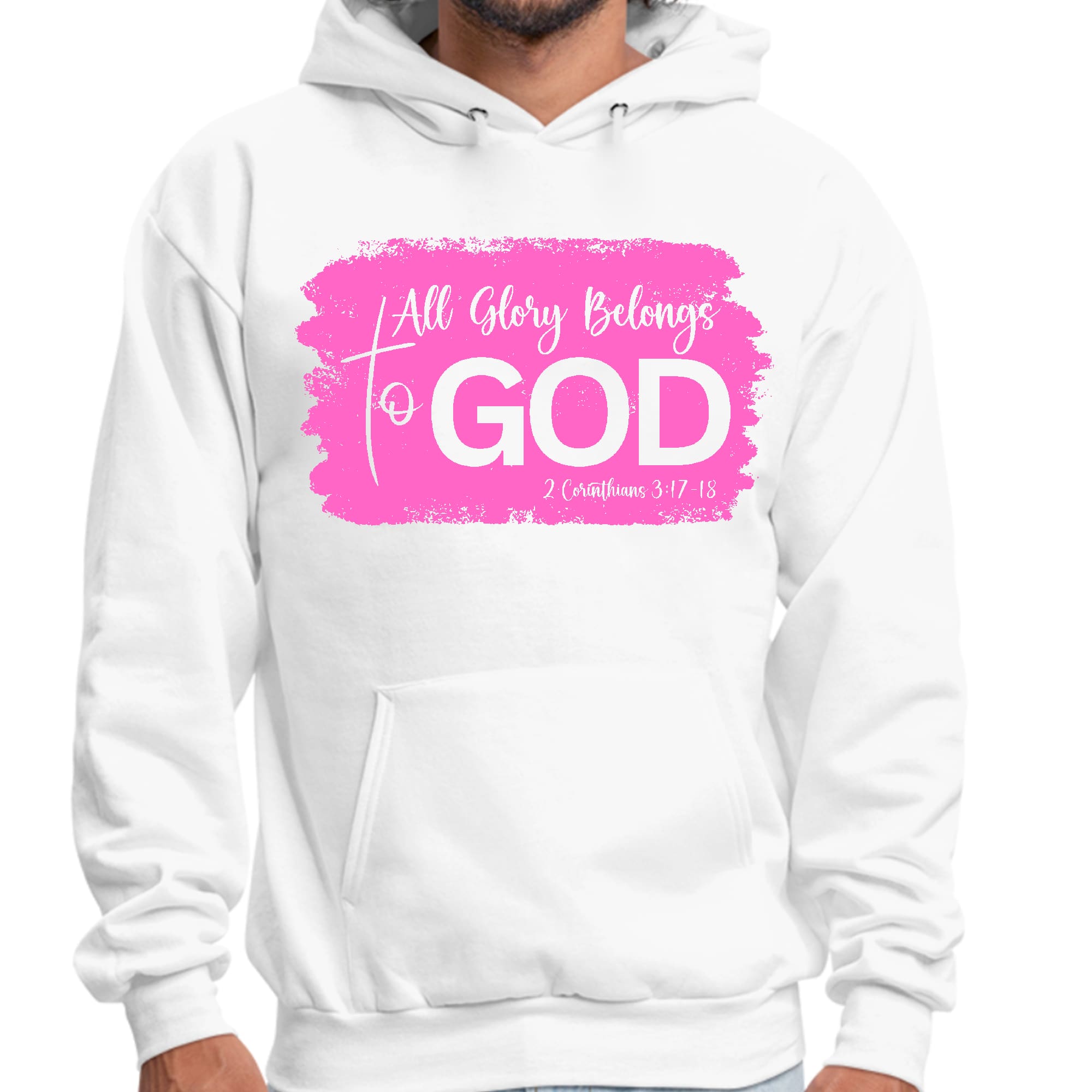 Mens Graphic Hoodie All Glory Belongs to God Christian Illustration