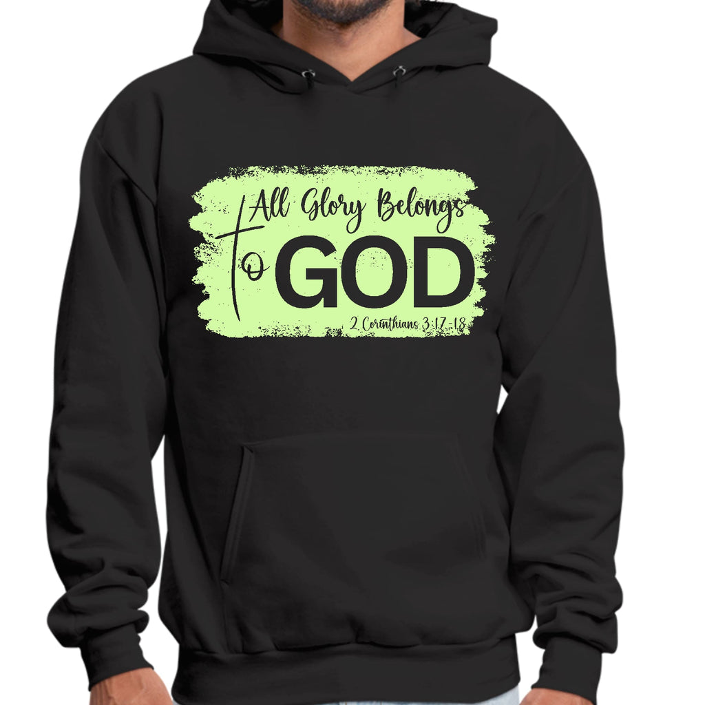 Mens Graphic Hoodie All Glory Belongs to God Christian Neon