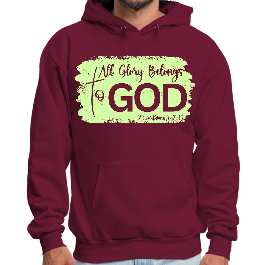 Mens Graphic Hoodie All Glory Belongs to God Christian Neon