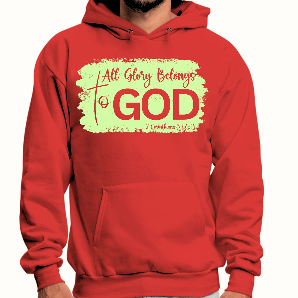 Mens Graphic Hoodie All Glory Belongs to God Christian Neon