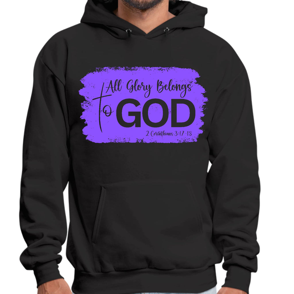 Mens Graphic Hoodie All Glory Belongs to God - Lavender