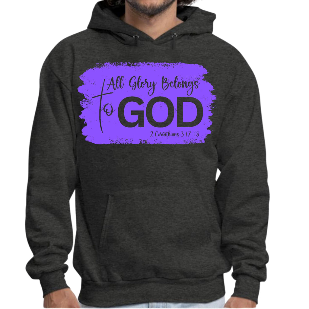 Mens Graphic Hoodie All Glory Belongs to God - Lavender