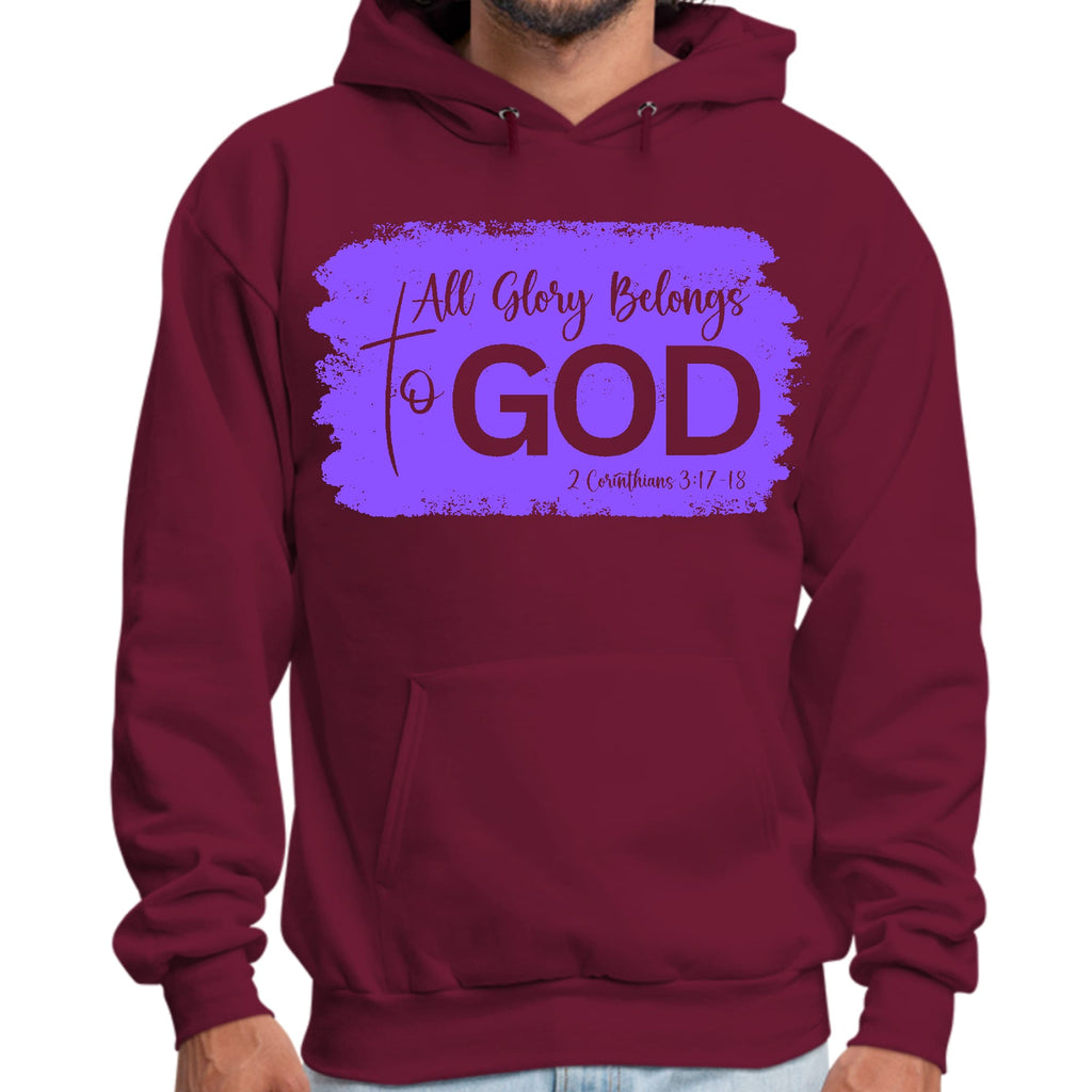 Mens Graphic Hoodie All Glory Belongs to God - Lavender