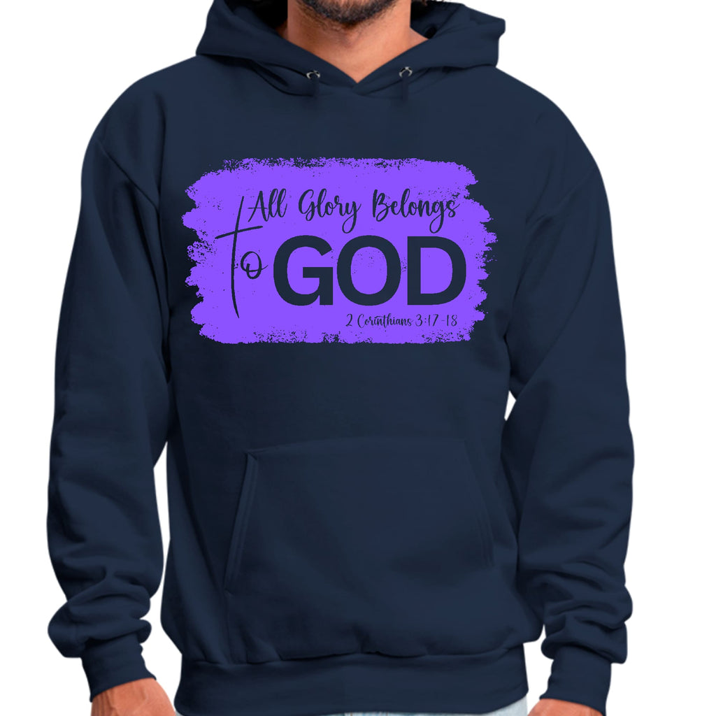 Mens Graphic Hoodie All Glory Belongs to God - Lavender